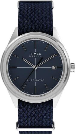 Timex Marlin Jet Automatic Fabric Strap Watch, 38mm in Blue at Nordstrom