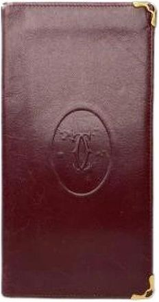Cartier Pre-owned ID Holder - Dames - Vintage Accessoires - Rood - ONE Size - Leer - Vintage