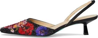Betsey Johnson Womens Oppal Dress Heels In Black/flowers