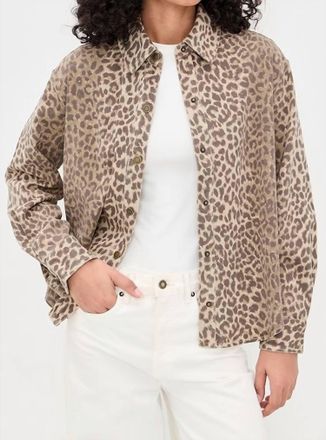 Xirena Gia Leopard Print Shirt In Sable