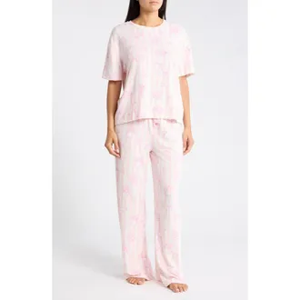 PJ Salvage Print Relaxed Fit Pajamas in Blush at Nordstrom Rack, Size X-Small