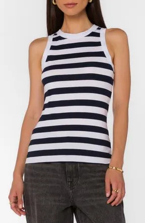 Velvet Heart Rios Racerback Tank in Navy White Stripe at Nordstrom Rack, Size X-Large