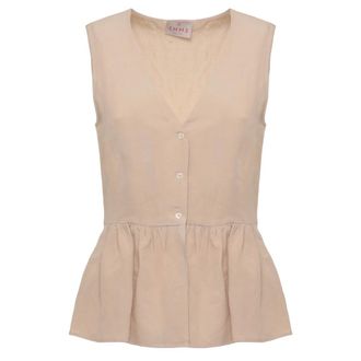 Marella Dames, Blouses & Shirts, Beige, Maat: XS Linnen