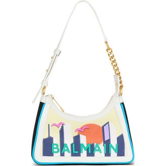 Balmain B-Army Postcard Canvas & Leather Shoulder Bag in Aaa Multi at Nordstrom