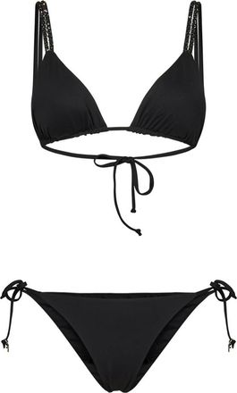 Fisico Bikinis, female, Black, Size: XS Elegant Black Crystal Bikini Swimwear