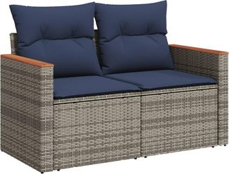 vidaXL Vidaxl Divano Da Giardino Con Cuscini A 2 Posti Grigio In