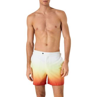 Reiss Amore Ombr&eacute; Side Adjuster Swim Trunks in Orange at Nordstrom, Size Xx-Large