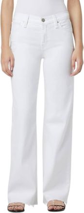 Hudson Rosie High Rise Wide Leg Jeans In White Lily