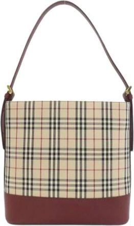Burberry Pre-owned Shoulder Bags, female, Beige, Size: ONE SIZE Pre-owned Vintage Canvas Shoulder Bag