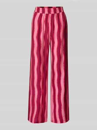 Colourful rebel Wide Leg Stoffhose mit Label-Prints Modell Melody in Pink, Gr&ouml;&szlig;e M