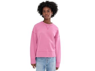 Faherty High Standard Fleece Vintage Crew Womens Sweatshirt Ibis Rose : SM, Cotton