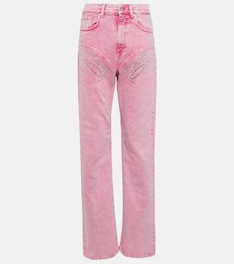 Y / Project Jeans a gamba larga con cristalli