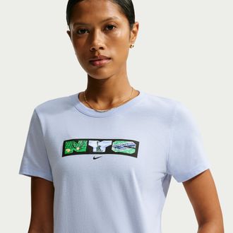 Nike Womens Court Tennis T-Shirt in Blue | JU2771-407