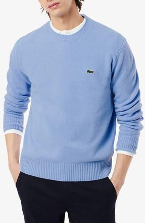 Lacoste Classic Fit Merino Wool Crewneck Sweater in Overview at Nordstrom, Size 9