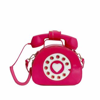 Generic Telephone Shaped Purse Shoulder Crossbody Tote Bags Women Phone Top Handle Handbags For Girls Women Case (Hot Pink, One Size)