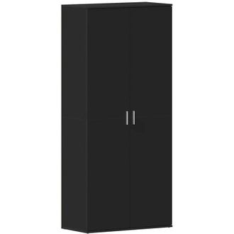 vidaXL Armario Para Zapatos Con Puerta Negro 80 X 39 X 180 Cm Vidaxl
