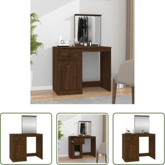 vidaXL Specchio per trucco - Toeletta Specchio Rovere Marrone 90x50x132,5 Legno Multistrato
