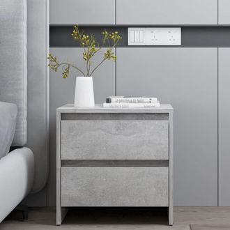 vidaXL Comodino Grigio Cemento 45x34,5x44,5 Cm In Truciolato - Vidaxl