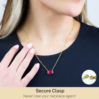 MAX + STONE 18k Gold Over Sterling Silver 6 Ct.10x12MM Cushion Cut Gemstone Necklace