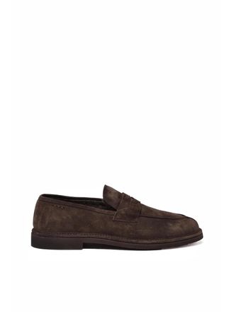 Alexander Hotto Brown Suede Rounded Loafers