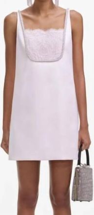 Self Portrait Womens Satin Bow Mini Dress In Pink