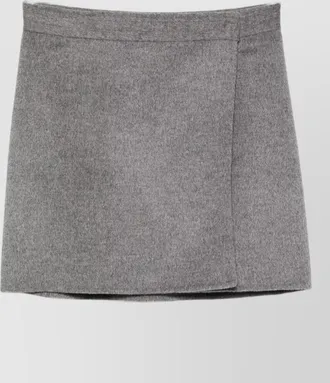 Semicouture wool wrap pleated skirt