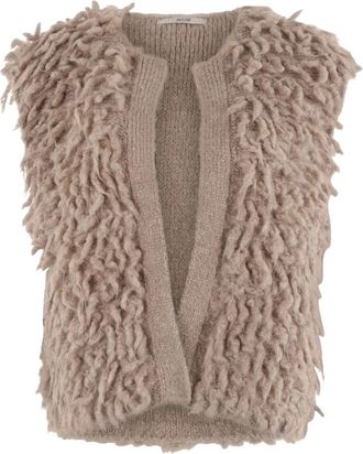 Moscow Gilet Mscw - 25-11 Loep - Dames - Bodywarmers - Beige - S - Wol - Jassen