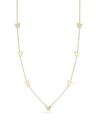 Ember Fine Jewelry 14K Butterfly Station Necklace
