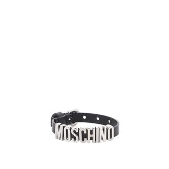 Moschino Bracelets, female, Black, Size: ONE SIZE Metallic Letter Slim Bracelet