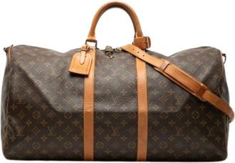 Louis Vuitton Pre-owned Weekend Bags, female, Brown, Size: ONE SIZE Pre-owned Keepall Bandouliere 55