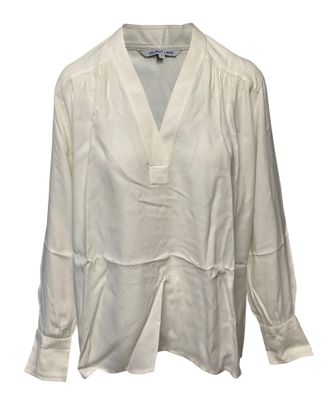Helmut Lang Jacquard Blouse in White Viscose