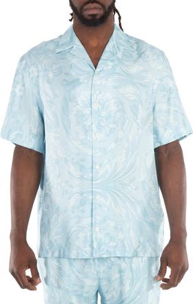 Versace Barocco Print Silk Shirt, Brand Size 46 (US Size 36)