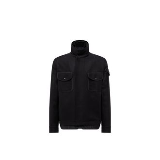 Moncler Avoine Wool Short Down Jacket Black Size 0