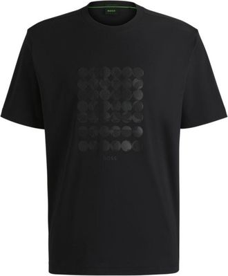 BOSS Interlock-cotton T-shirt with circle artwork
