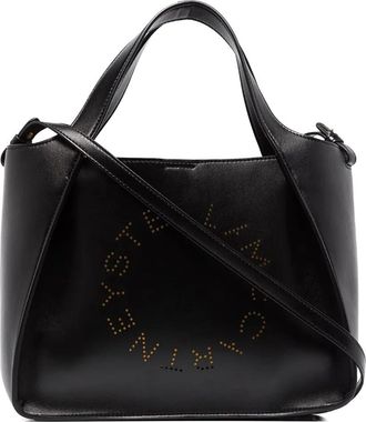 Stella McCartney perforated-detail leather shoulder bag - women - Polyamide/Polyurethane - One Size - Black