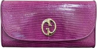 Gucci Pre-owned Lange portemonnee (bi-fold) - Dames - Vintage Accessoires - Paars - ONE Size - Leer - Vintage