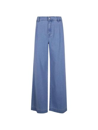 7 For All Mankind Seaplated Pinces Wide Leg Jeans
