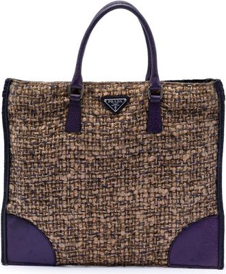 Prada Pre-owned Prada Cinghiale Trimmed Viscose Flat Tote Ladies O1HK0WEU6WUUC08S
