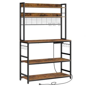 Vasagle Estanter&iacute;a de cocina de 40 x 100 x 170 cm de color marr&oacute;n y negro