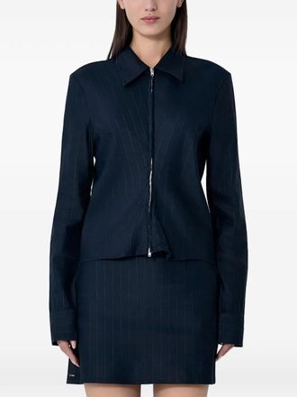 Our Legacy zip pinstripe classic shirt - Blu