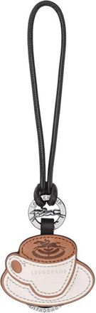 Longchamp Coffee Leather Key Ring