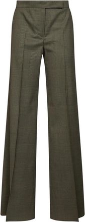 Max Mara Rtw... - Dames - Wijde Broeken - Groen - S - Wol - Broeken