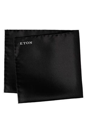 Eton Silk Pocket Square in Black at Nordstrom