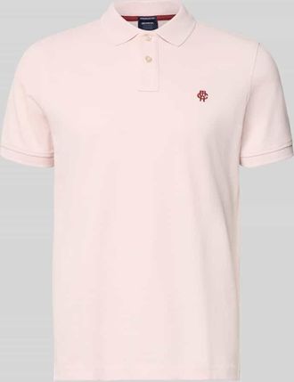 Mc Neal Slim Fit Poloshirt mit Logo-Stitching in Hellrosa, Gr&ouml;&szlig;e XXXL