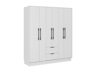 Vente-Unique Armario 6 puertas y 2 cajones - L162 - Blanco - FEOVA