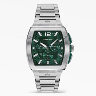 Ferragamo F-80 Chronograph Quartz Green Dial Mens Watch SFKE00824