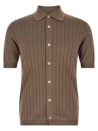 Brunello Cucinelli Brown Cotton Mens Blouse