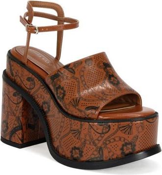 Azalea Wang Anthelmine Sandal in Cognac at Nordstrom, Size 8.5