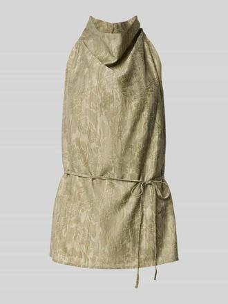 Jake*s Neckholder-Blusentop mit Bindeg&uuml;rtel in Beige, Gr&ouml;&szlig;e 32