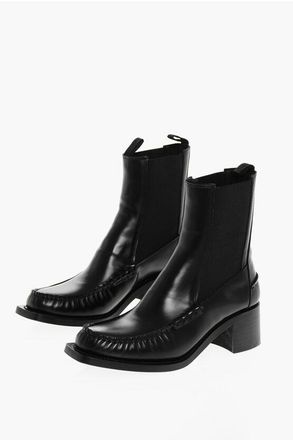 Hereu Leather Chelsea Boots with Square Toe 5cm size 40